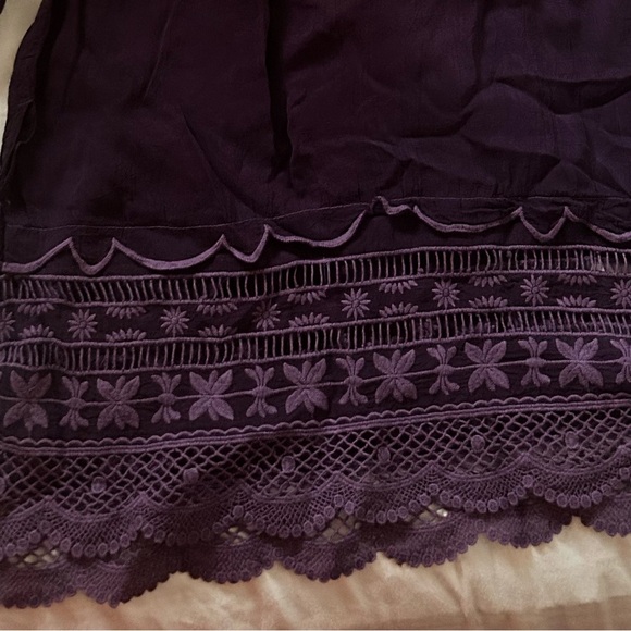 Johnny Was Dark Purple Cupro Top size small - Picture 6 of 7